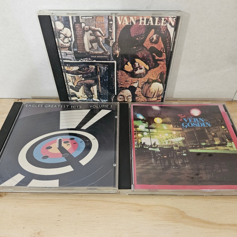 Van Halen Fair Warning Eagles Greatest Hits Vol 2 Vern Gosdin 3 CD Lot
